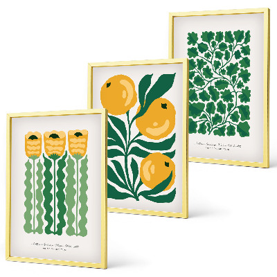 Set di quadri incorniciati Modelli di piante fiori foglie