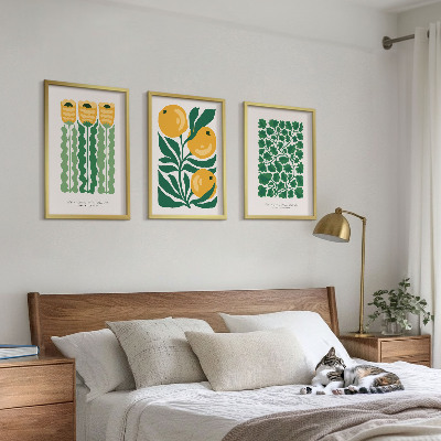 Set di quadri incorniciati Modelli di piante fiori foglie