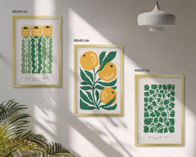 Set di quadri incorniciati Modelli di piante fiori foglie