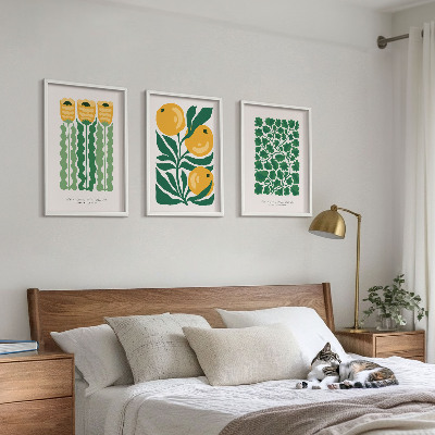 Set di quadri incorniciati Modelli di piante fiori foglie
