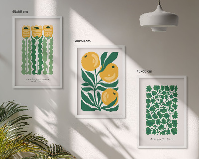Set di quadri incorniciati Modelli di piante fiori foglie