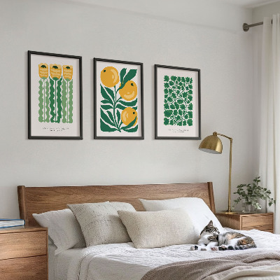 Set di quadri incorniciati Modelli di piante fiori foglie