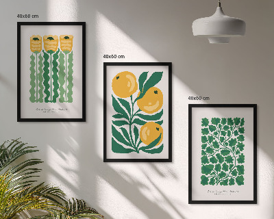 Set di quadri incorniciati Modelli di piante fiori foglie