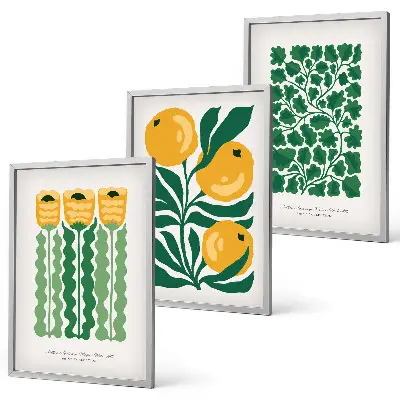 Set di quadri incorniciati con motivi di piante fiori e foglie