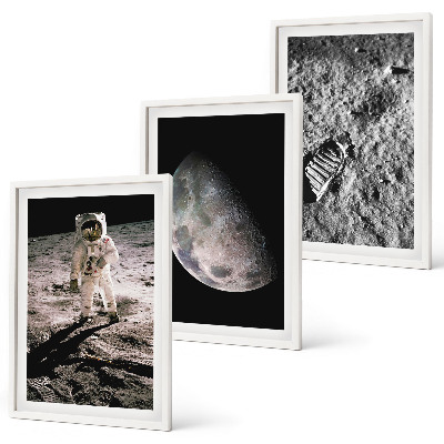Set di quadri incorniciati Foto della Luna scattata da un astronauta.