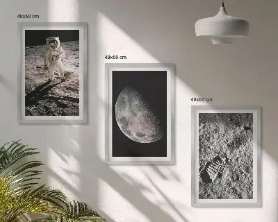 Set di quadri incorniciati con foto della Luna scattata da un astronauta