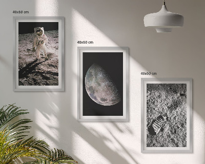 Set di quadri incorniciati Foto della Luna scattata da un astronauta.
