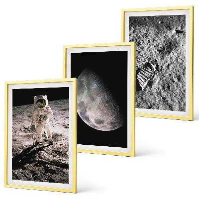 Set di quadri incorniciati Foto della Luna scattata da un astronauta.