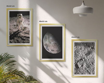 Set di quadri incorniciati Foto della Luna scattata da un astronauta.