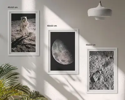 Set di quadri incorniciati con foto della Luna scattata da un astronauta