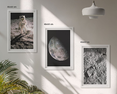 Set di quadri incorniciati Foto della Luna scattata da un astronauta.