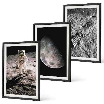 Set di quadri incorniciati Foto della Luna scattata da un astronauta.
