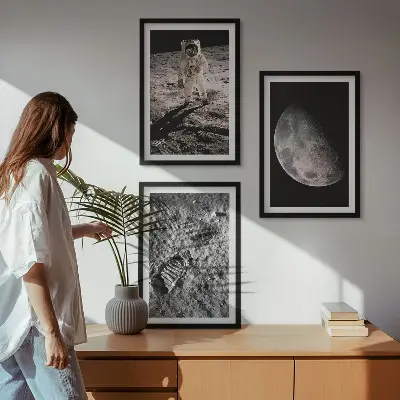 Set di quadri incorniciati con foto della Luna scattata da un astronauta