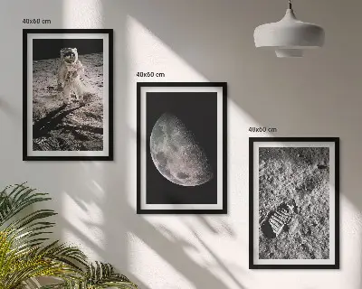 Set di quadri incorniciati con foto della Luna scattata da un astronauta
