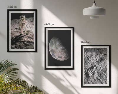 Set di quadri incorniciati Foto della Luna scattata da un astronauta.