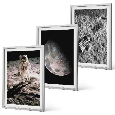Set di quadri incorniciati Foto della Luna scattata da un astronauta.