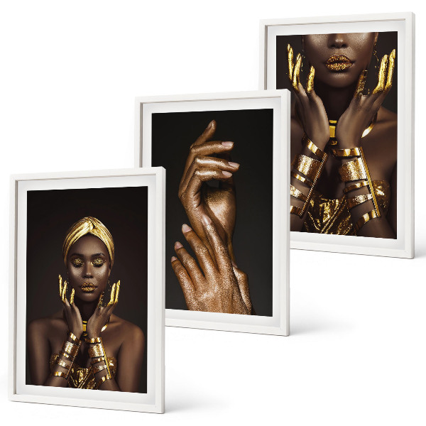 Set di 3 quadri Ritratti di donne africane