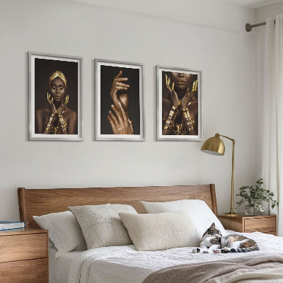 Set di 3 quadri Ritratti di donne africane