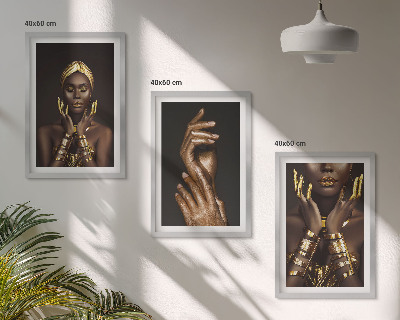 Set di 3 quadri Ritratti di donne africane