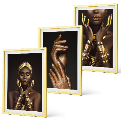 Set di 3 quadri Ritratti di donne africane