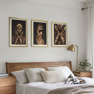 Set di 3 quadri Ritratti di donne africane