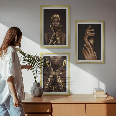 Set di 3 quadri Ritratti di donne africane