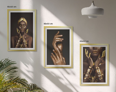 Set di 3 quadri Ritratti di donne africane