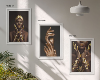 Set di 3 quadri Ritratti di donne africane