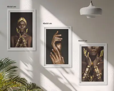 Ritratti di donne africane set di 3 quadri