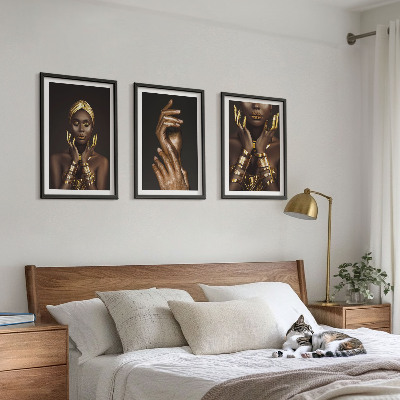Set di 3 quadri Ritratti di donne africane