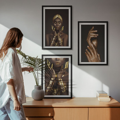 Set di 3 quadri Ritratti di donne africane