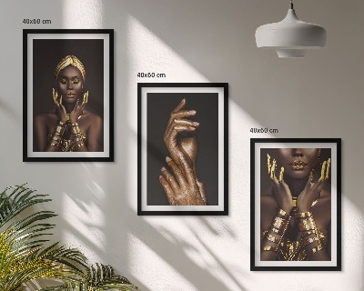 Set di 3 quadri Ritratti di donne africane
