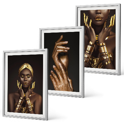 Set di 3 quadri Ritratti di donne africane