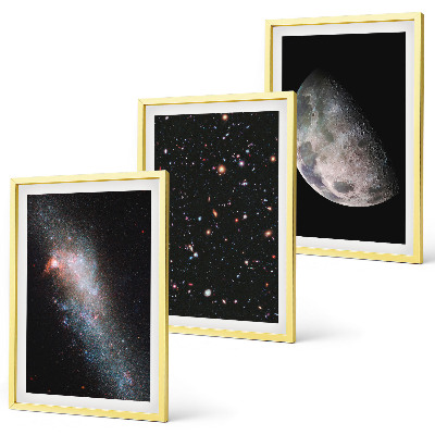 Set di quadri incorniciati spazio galassie stelle luna