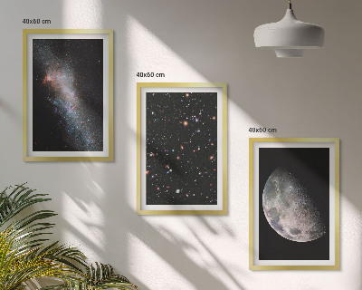Set di quadri incorniciati spazio galassie stelle luna