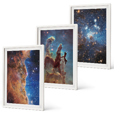 Set di 3 quadri Paesaggi spaziali delle galassie
