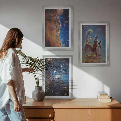 Set di 3 quadri Paesaggi spaziali delle galassie