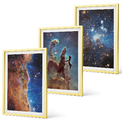 Set di 3 quadri Paesaggi spaziali delle galassie