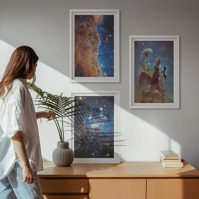 Set di 3 quadri Paesaggi spaziali delle galassie