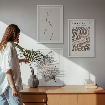 Composizione di quadri Forme astratte di motivi boho