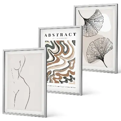 Composizione di quadri con motivi astratti in stile boho