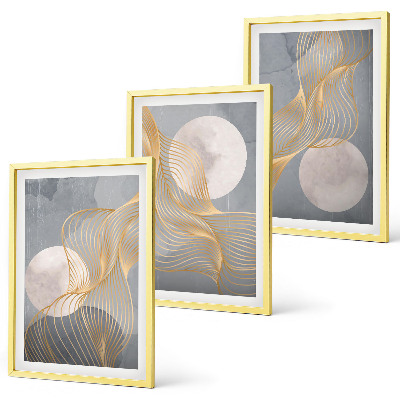 Set di quadri incorniciati Motivi astratti onde cerchi