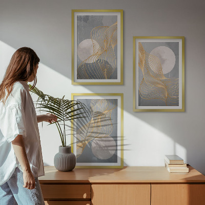 Set di quadri incorniciati Motivi astratti onde cerchi