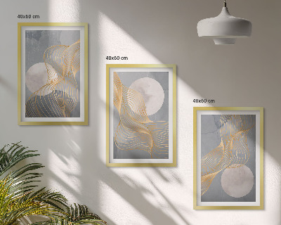 Set di quadri incorniciati Motivi astratti onde cerchi