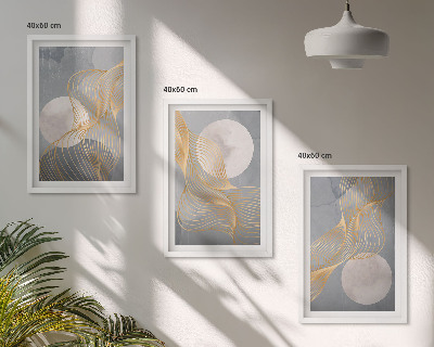 Set di quadri incorniciati Motivi astratti onde cerchi