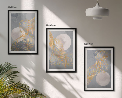 Set di quadri incorniciati Motivi astratti onde cerchi