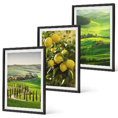 Set di quadri incorniciati con stampa di agrumeti e colline italiane