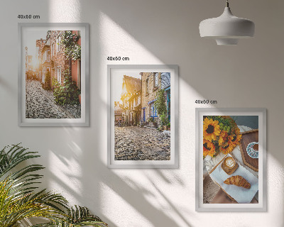 Set di quadri incorniciati strade caffè girasoli