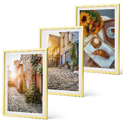 Set di quadri incorniciati strade caffè girasoli