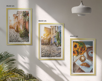 Set di quadri incorniciati strade caffè girasoli